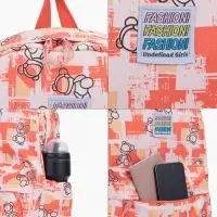 Рюкзак школьный на молнии, с карманами, с принтом, размер 28.5&times;12&times;41 см, оранжевый