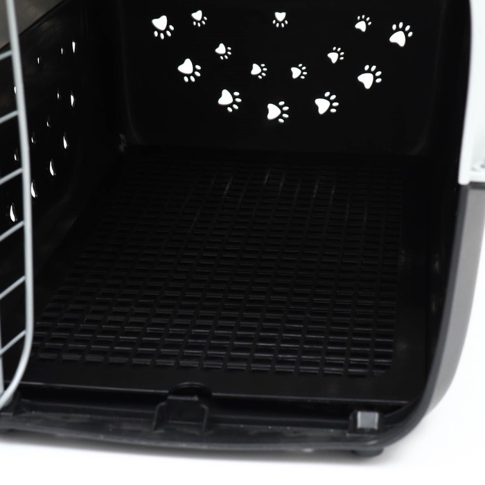 Переноска для животных пластиковая с металлической дверью 47 х 30 х 35 см, вес до 12 кг, серая  9347 Переноска для животных пластиковая с металлической дверью 47 х 30 х 35 см, вес до 12 кг, серая  9347