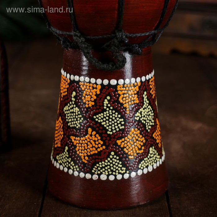 Сувенирный музыкальный инструмент Сувенирный музыкальный инструмент "Барабан Джембе Разноцветный" 13x13x24 см, МИКС