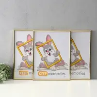 Фоторамка "Радуга" 30х40 см, набор 3 шт, (пластиковый экран), золото