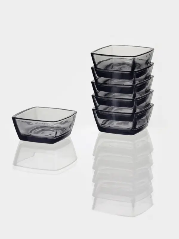 Набор соусников Paşabah&ccedil;e &laquo;Грей&raquo;, d=6.6 см, 6 шт., стекло, чёрный