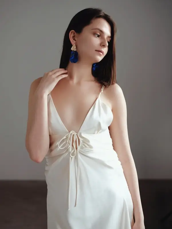 Серьги ассорти &laquo;Ветер&raquo;, мятые треугольники, цвет сине-золотой