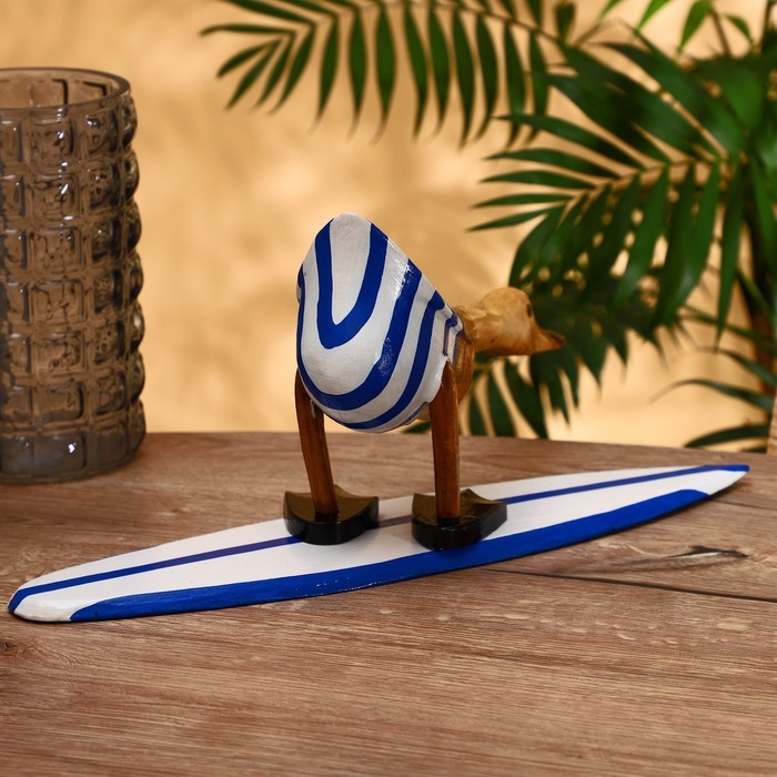 Сувенир "Утка на сёрфе" дерево 40 см