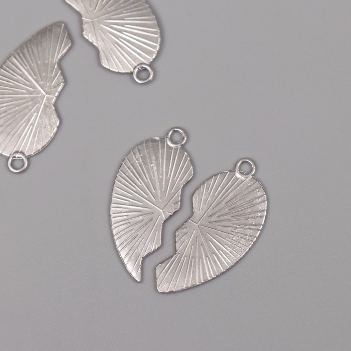 Декор для творчества металл, эмаль Декор для творчества металл, эмаль "Арбузное сердце" набор 2 шт 3х2,8 см