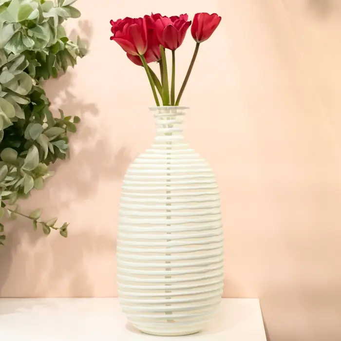 Ваза для цветов &laquo;Аркадия&raquo; из стекла, белая 38.5&times;18.5&times;18.5 см