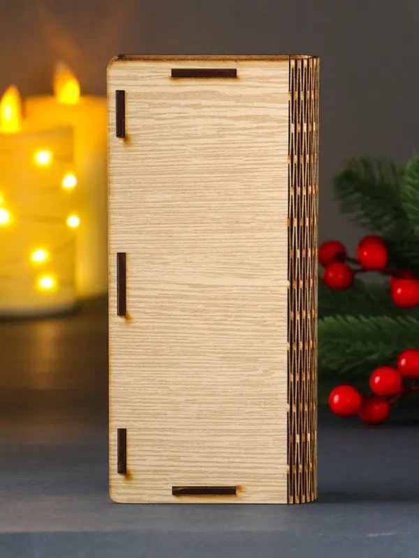 Конверт для денег деревянный "С Новым годом!", 18х2,4х8 см