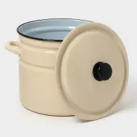 Кастр.цил.борт. 10л (слоновая)Без декора