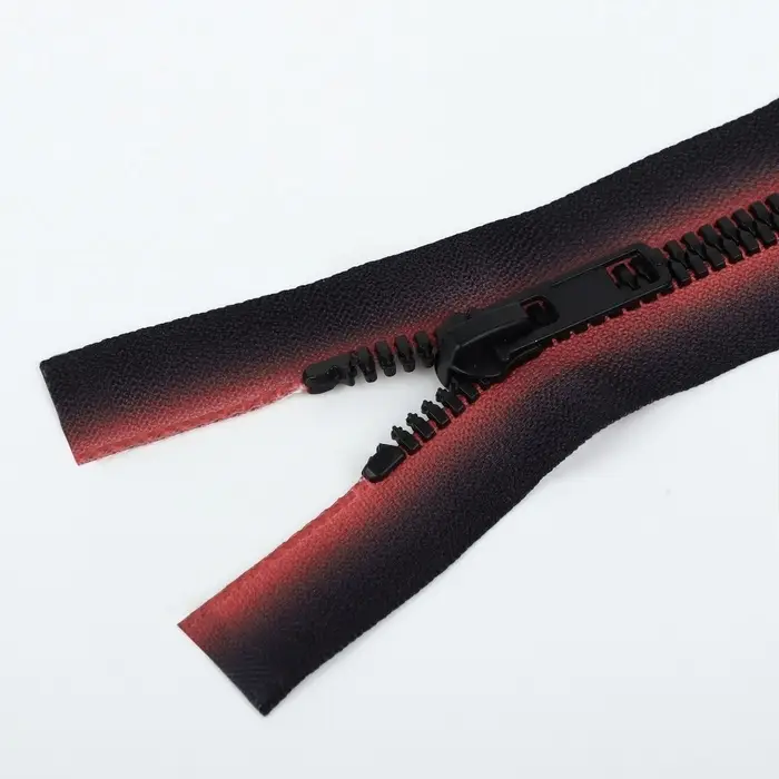 Молния «Трактор», №5, разъёмная, замок автомат, 35 см, красная, чёрная Молния «Трактор», №5, разъёмная, замок автомат, 35 см, красная, чёрная