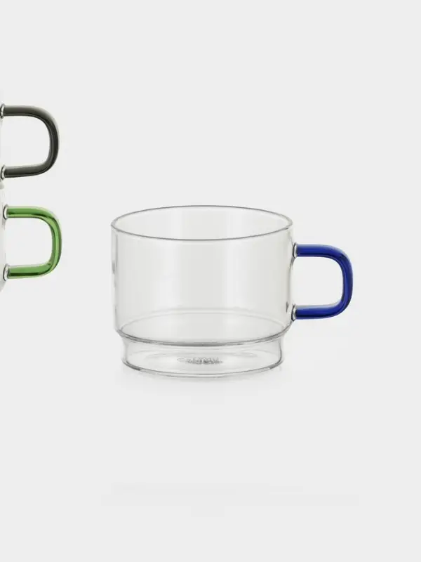 Набор кружек Доляна &laquo;Квартет&raquo;, 4 шт., 250 мл. на металлической подставке, стекло, прозрачный