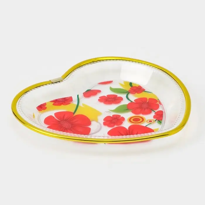 Блюдо фигурное Доляна «Сердце», 16,5×16,5 см, рисунок МИКС Блюдо фигурное Доляна «Сердце», 16,5×16,5 см, рисунок МИКС