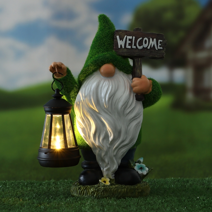 Садовый фонарь  Садовый фонарь "Гном Травянчик" 9х15х25см