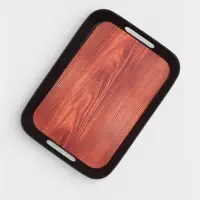 Поднос для подачи с ручками Magistro &laquo;Фьюжен Вуд&raquo;, прямоугольный, 32&times;23&times;3.8 см, пластик, чёрный