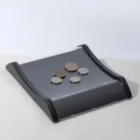 Монетница двухкомпонентная, с местом для рекламной вставки, 16.3&times;19.3&times;2.5 см, чёрная