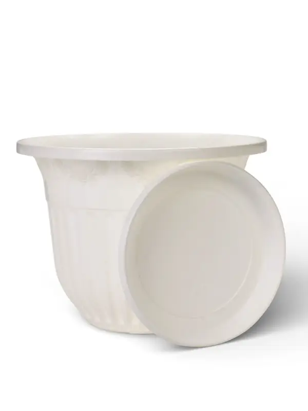 Горшок для цветов с поддоном &laquo;Лозанна&raquo;, 40 л, пластиковый, белый