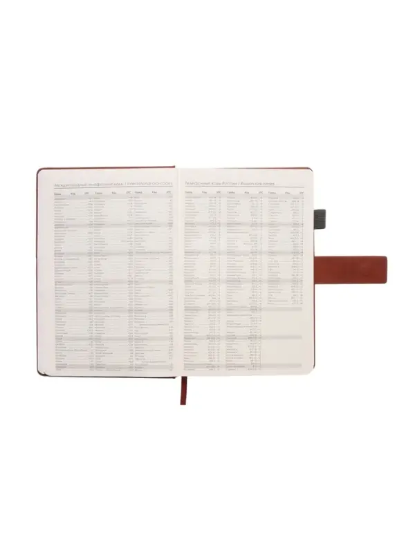 Ежедневник недатированный формат А5, с хлястиком, 128л, линия, пвх, Коричневый