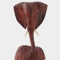 Сувенир &laquo;Голова слона&raquo;, 18&times;9&times;30 см, дерево суар, тёмно-коричневый