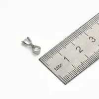 Держатель для кулона, 14&times;6 мм (набор 5 шт.), цвет серебро