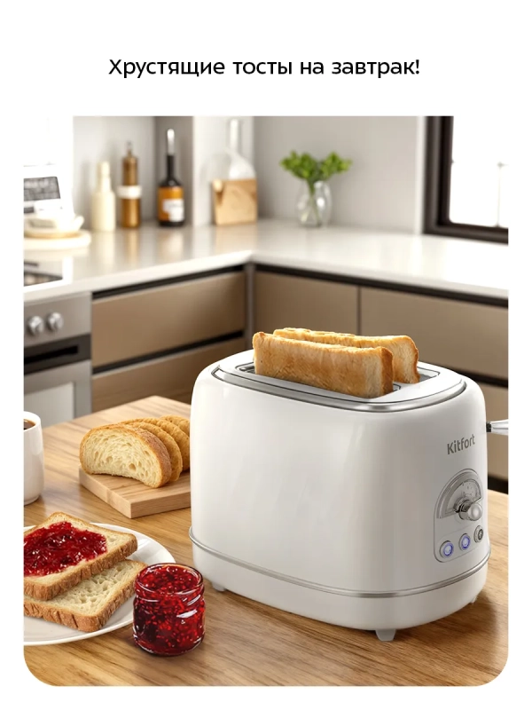Тостер для хлеба с поддоном для крошек КТ-9913 - 685-815 Вт