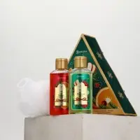 URAL LAB Арома Саунд Набор два геля для душа, 2х100 и мочалка для тела, яблоко и глинтвейн