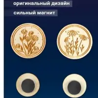 Игольница &laquo;Цветы&raquo; TEIRA, с магнитом, круглая, d=3 см, набор 2 шт., деревянная