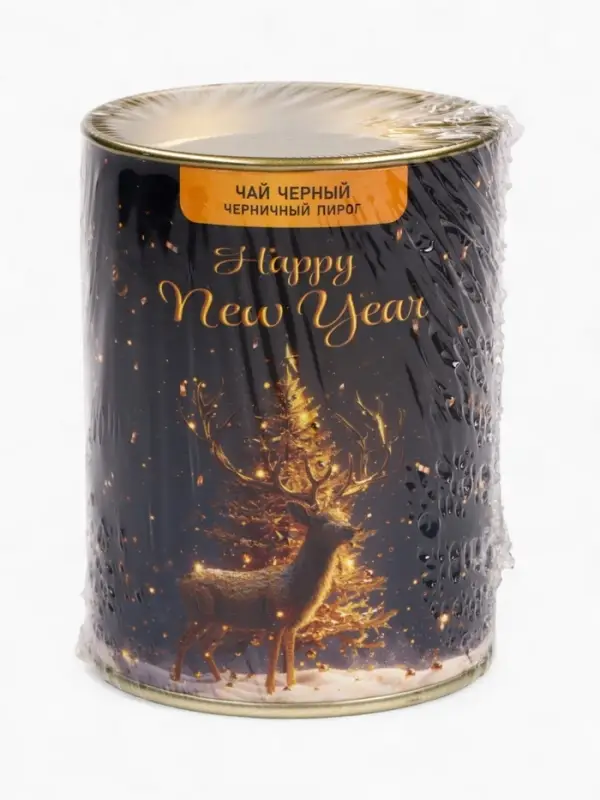 Чай подарочный новогодний в тубусе &laquo;Золотой олень&raquo;, 50 г