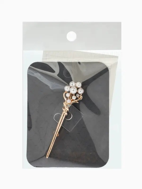 Брошь &laquo;Факел&raquo; жемчужный, цвет белый в золоте