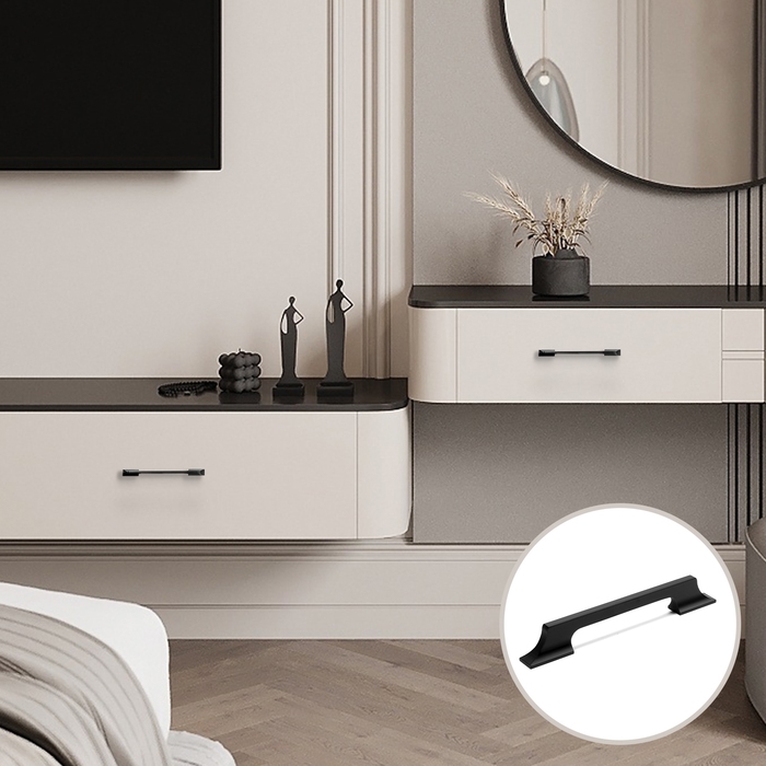 Ручка-скоба CAPPIO RSC020, алюминий, м/о 128 мм, цвет черный, 4 шт.