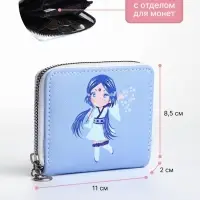Кошелёк на молнии &laquo;Фея зимы&raquo;, отдел для карт, для монет, голубой