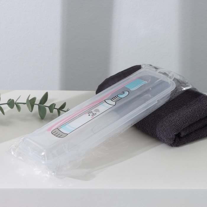 Футляр для зубной щётки и пасты «Друзья», 24×7 см, цвет прозрачный Футляр для зубной щётки и пасты «Друзья», 24×7 см, цвет прозрачный