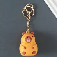 Брелок для ключей на кольце с карабином &laquo;Капибара - антистресс&raquo;, надувает пузырь, резина, 5&times;4.7&times;6.5 см