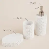 Аксессуары для ванной SL Home, 3 предмета, дозатор, мыльница, стакан