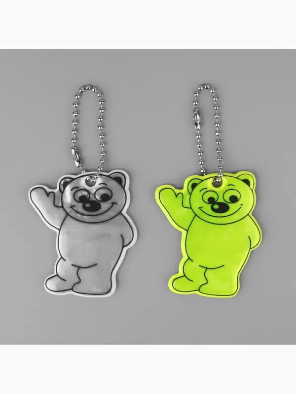 Светоотражающий элемент &laquo;Медведь&raquo;, двусторонний, 6&times;5 см, МИКС