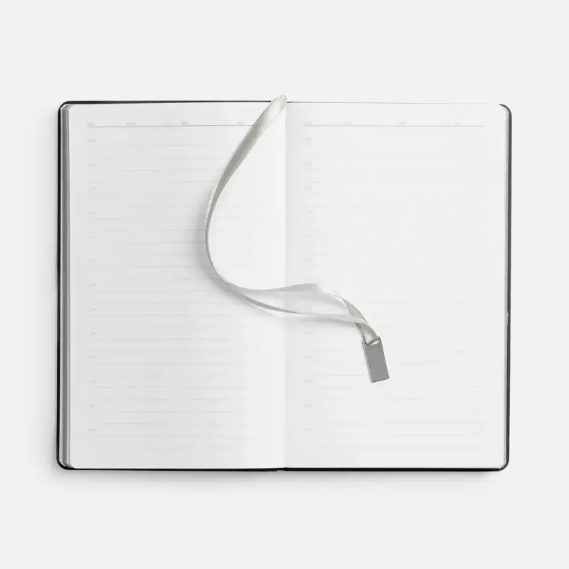 Ежедневник Petrus, недатированный, черный с серебром