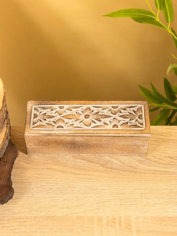 Шкатулка "Цветы" 20х7х6 см, МДФ