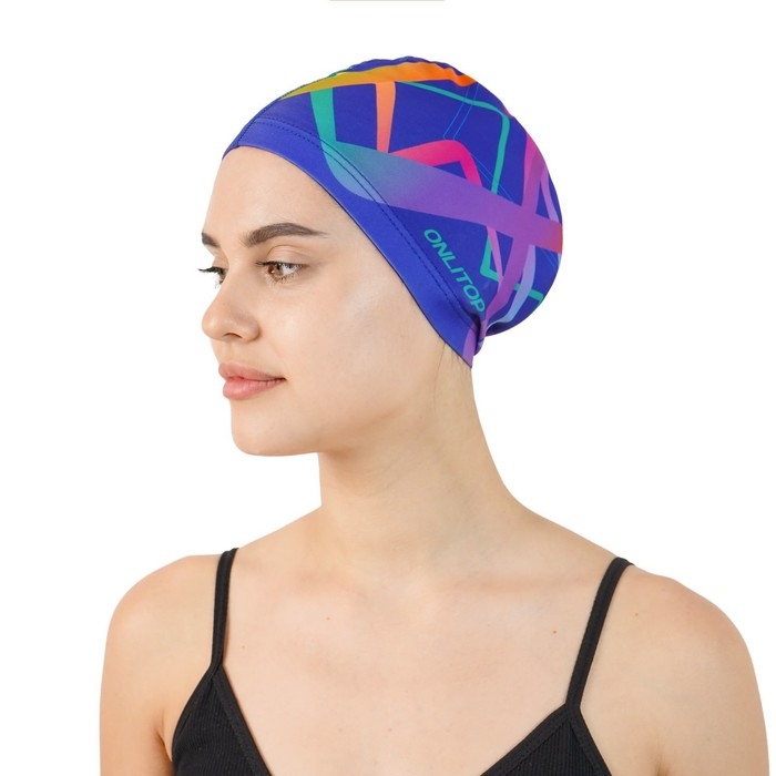 Шапочка для плавания взрослая ONLYTOP, тканевая, обхват 54-60 см Шапочка для плавания взрослая ONLYTOP, тканевая, обхват 54-60 см