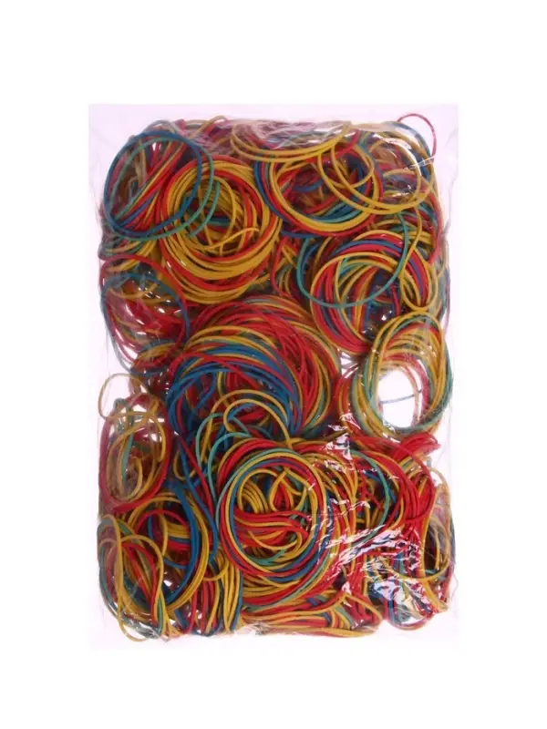 Банковская резинка цветная, 1000 грамм, длина 95 мм, диаметр - 60 мм, сечение 1.7&times;1.7 мм