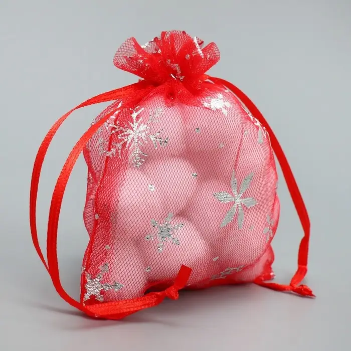 Мешочек подарочный органза «Танец снежинок», тиснение, органза, 10 х 12 см +/- 1.5 см Мешочек подарочный органза «Танец снежинок», тиснение, органза, 10 х 12 см +/- 1.5 см