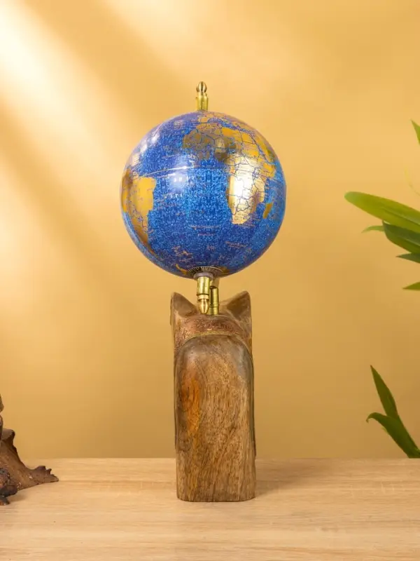Глобус сувенирный, 17×12.5×31.5 см, подставка дерево