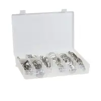 Набор червячных хомутов ZEIN engr, сквозная просечка, от 6 до 44 мм, нерж. сталь, 80 шт.