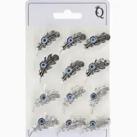 Брошь-оберег "Пёрышко",  (фас 12шт), цвет МИКС