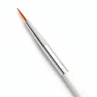 Кисть для дизайна ногтей, тонкая, 8 см, d=2&times;10 мм, белая