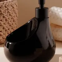 Дозатор для мыла SL Home Drop, с подставкой для губки, 450 мл, чёрный