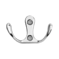 Крючок мебельный ТУНДРА TKD005, двухрожковый, хром, 5 шт