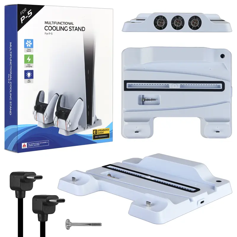 Подставка охлаждающая для игровой приставки PS5 с зарядкой и индикацией TP5-1507 (20шт/кор)