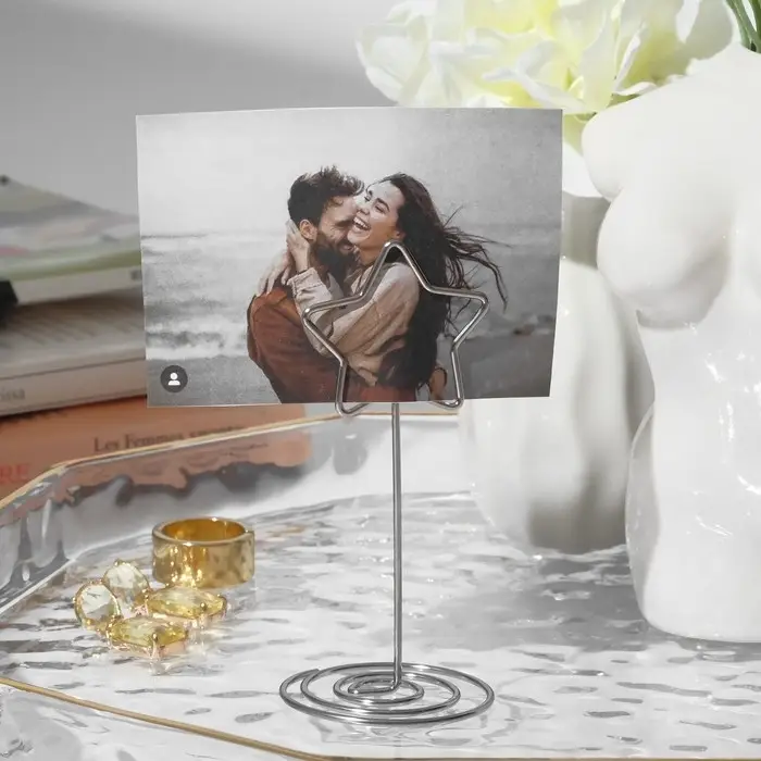 Ценникодержатель с зажимом «Звезда», 3,3×3,3×8,3 см, цвет серебро