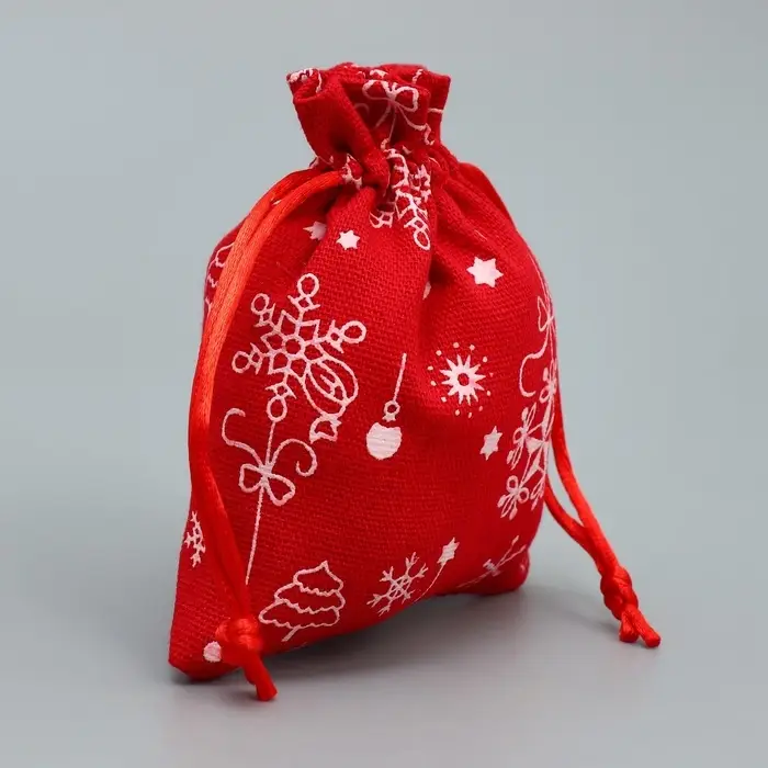 Мешочек подарочный холща «Морозко», 10 х 12 см +/- 1.5 см Мешочек подарочный холща «Морозко», 10 х 12 см +/- 1.5 см