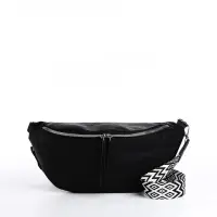 Сумка женская кросс-боди на молнии, 34&times;11&times;17 см, чёрная