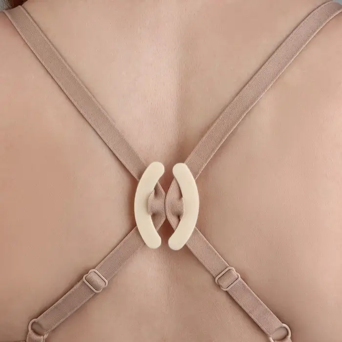 Набор фиксаторов для бретелей, 4.5×3.4 см, 3 шт., чёрный, белый, бежевый