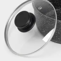 Крышка для сковороды и кастрюли Доляна, d=18 см, нержавеющий обод, пластиковая ручка, стекло, прозрачная