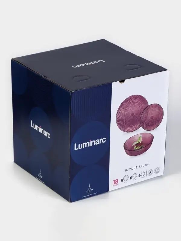Столовый сервиз Luminarc &laquo;Идиллия&raquo;, 18 предметов, стекло, лилак